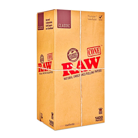 RAW Classic King Size Pre Rolled Cones (1400/Box)