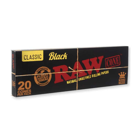 RAW Black King Size Pre Rolled Cones (20ct)