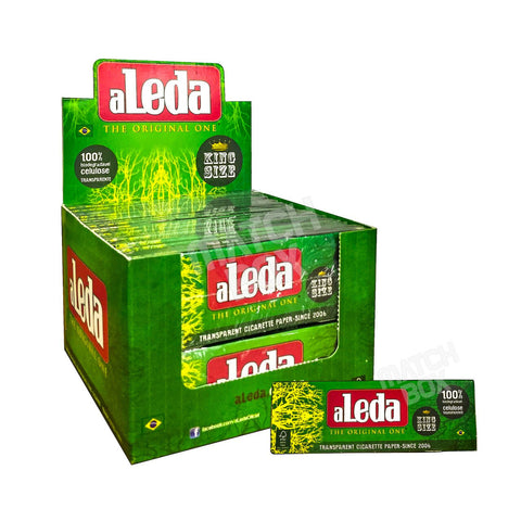 Aleda Green King Size Clear Rolling Paper Full Box