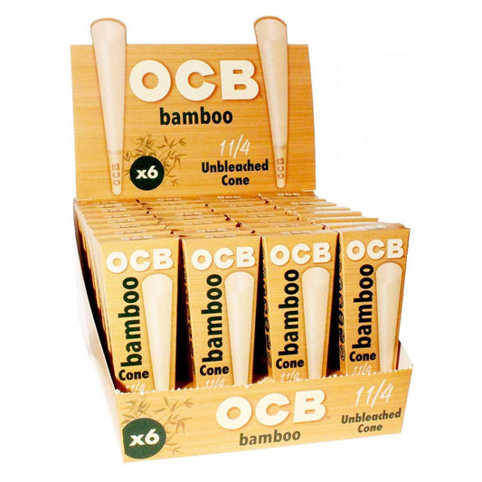 OCB Bamboo 1 1/4 Size Pre Rolled Cones (6 Pack)